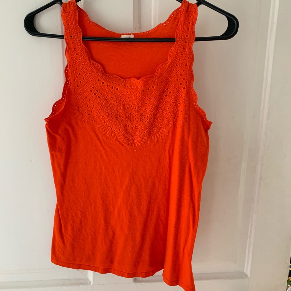 XS j crew sleeveless top with eyelet top